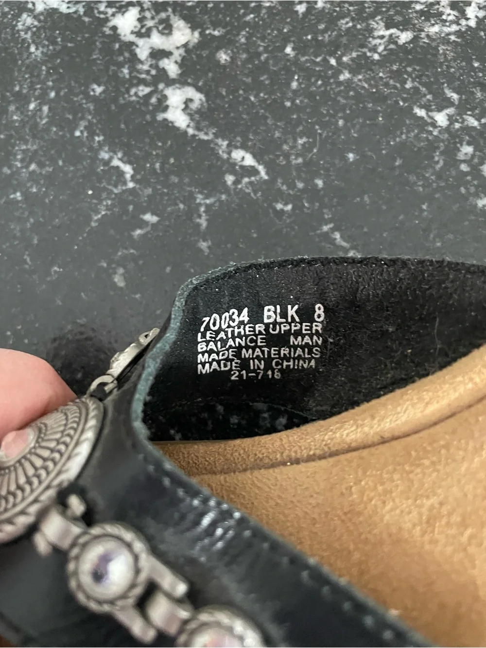 Minnetonka Black Embellished Toe-Post Sandals with Tan Footbed